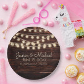 Assiettes En Carton Mariage à cordes de bois rustique (Fête)