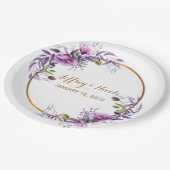 Assiettes En Carton Mariage à l'aquarelle violet Lavender Poppy (Angle)