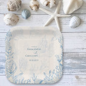 Assiettes En Carton Mariage à thème Blue Toile Ocean