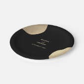 Assiettes En Carton Mariage Abstrait moderne Noir & Or contemporain (Angle)