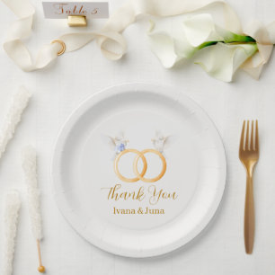 Assiettes En Carton Mariage ADELLE Simple Dusk Blue Couple