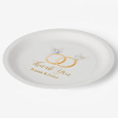 Assiettes En Carton Mariage ADELLE Simple Dusk Blue Couple (Angle)