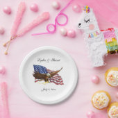 Assiettes En Carton Mariage américain du drapeau et de l'aigle (Fête)