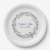 Assiettes En Carton Mariage Anniversaire Lavender Wreath (Devant)
