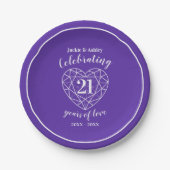 Assiettes En Carton Mariage anniversaire violet iolite 21 ans parti (Devant)