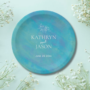 Assiettes En Carton Mariage Aqua Blue Ocean