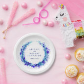 Assiettes En Carton Mariage aquarelle bleu noms de couronnes papier pl (Fête)