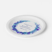 Assiettes En Carton Mariage aquarelle bleu noms de couronnes papier pl (Angle)