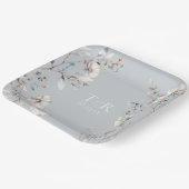 Assiettes En Carton Mariage Aquarelle Fleur sauvage Delicate Blue ID11 (Angulaire)