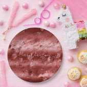 Assiettes En Carton Mariage au marbre ombré rouge clinquant       (Fête)