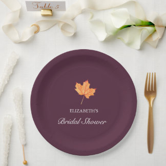Assiettes En Carton Mariage automnal sous le thème de la feuille d'éra