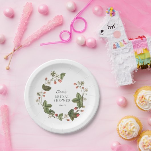 Assiettes En Carton Mariage aux Fraises Sauvages (Fête)