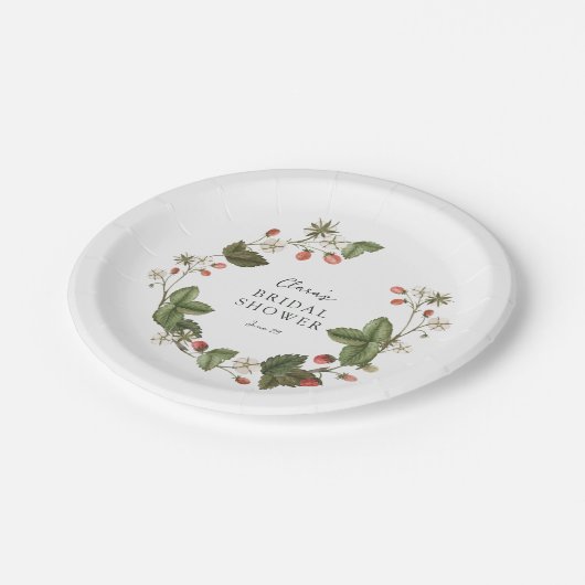 Assiettes En Carton Mariage aux Fraises Sauvages (Angle)