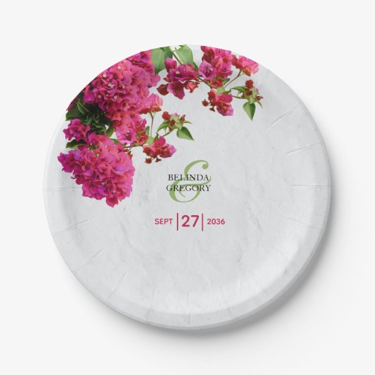 Assiettes En Carton Mariage aux îles grecques méditerranéennes de Boug (Devant)