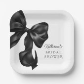 Assiettes En Carton Mariage avec un Nœud Noir (Recto)