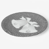 Assiettes En Carton Mariage Bells Blk White Geo (Angle)