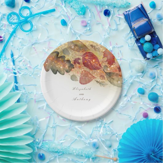 Assiettes En Carton Mariage blanc de automne (Fête)