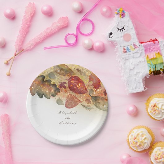 Assiettes En Carton Mariage blanc de automne (Fête)