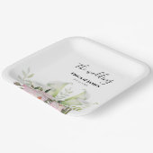 Assiettes En Carton Mariage Blanc Doux Calla Lily Rose Merci Sq (Angulaire)