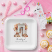 Assiettes En Carton Mariage blanc porte avant chute (Fête)