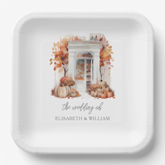 Assiettes En Carton Mariage blanc porte avant chute (Recto)