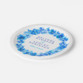 Assiettes En Carton Mariage bleu aquarelle couronne plaque papier pers (Angle)