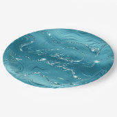 Assiettes En Carton Mariage bleu d'Aqua (Angle)