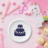 Assiettes En Carton Mariage bleu marine (Fête)