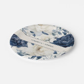Assiettes En Carton Mariage bleu marine et blanc couleur d'aquarelle f (Angle)