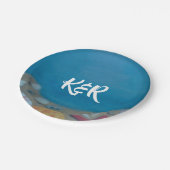 Assiettes En Carton Mariage bleu profond (Angle)