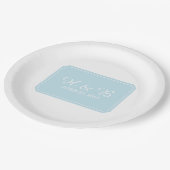 Assiettes En Carton Mariage bleu tout simplement élégant (Angle)