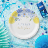 Assiettes En Carton Mariage Blue Floral Lemon Main Squeeze (Fête)