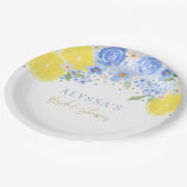 Assiettes En Carton Mariage Blue Floral Lemon Main Squeeze (Angle)
