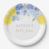 Assiettes En Carton Mariage Blue Floral Lemon Main Squeeze (Devant)