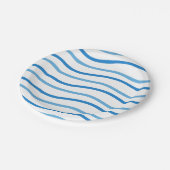 Assiettes En Carton Mariage Blue & White Stripes, Fête de l'mariée (Angle)