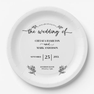 Assiettes En Carton Mariage Bohème Tendance Script