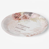 Assiettes En Carton Mariage Bohème Terracotta Herbe des Pampas (Angle)