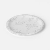 Assiettes En Carton Mariage Boho Floral Argent (Angle)