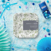 Assiettes En Carton Mariage botanique de branche d'olivier minimal mod (Fête)