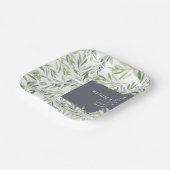 Assiettes En Carton Mariage botanique de branche d'olivier minimal mod (Angulaire)