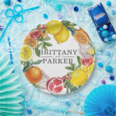 Assiettes En Carton Mariage botanique de couronne d'agrumes (Fête)