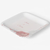 Assiettes En Carton mariage botanique de fleurs rose et blanche (Angulaire)