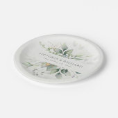 Assiettes En Carton Mariage botanique Feuille Eucalyptus Green (Angle)