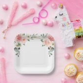 Assiettes En Carton Mariage botanique géométrique rose pâle (Fête)