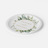 Assiettes En Carton Mariage Botanique Gold Greenery (Angle)