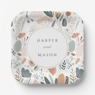 Assiettes En Carton Mariage botanique inspiré du milieu du siècle