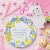 Assiettes En Carton mariage botanique jaune fleur sauvage (Fête)