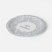 Assiettes En Carton Mariage botanique moderne gris graphique (Angle)