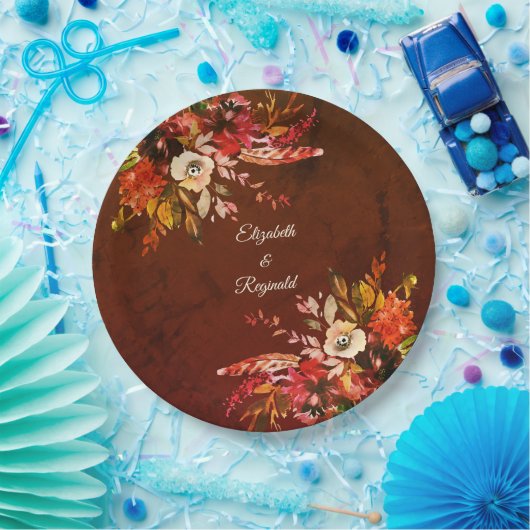 Assiettes En Carton Mariage botanique Splendor d'automne (Fête)