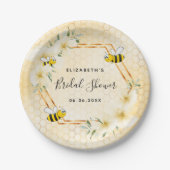 Assiettes En Carton Mariage bourdons miel jaune floral shower (Devant)